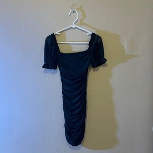 Windsor Black Ruched Mini Dress